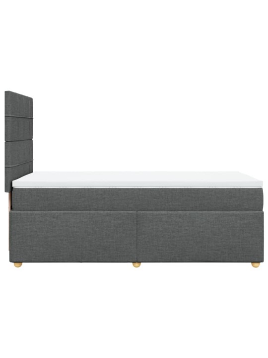 Box spring postel s matrací tmavě šedá 80 x 200 cm textil