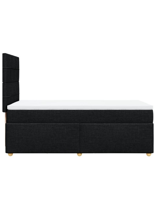 Box spring postel s matrací černá 80 x 200 cm textil