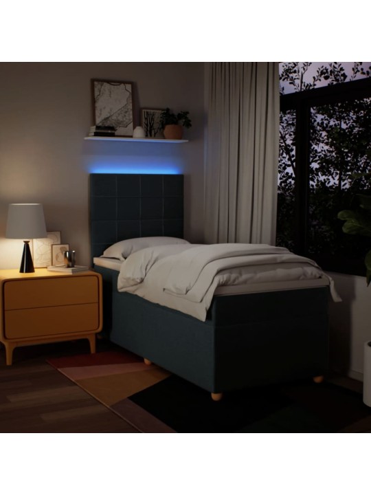 Box spring postel s matrací modrá 80x200 cm textil