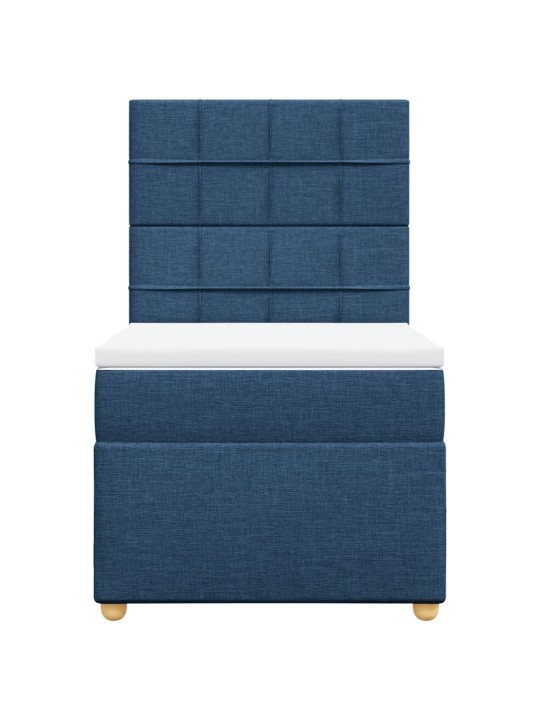 Box spring postel s matrací modrá 80x200 cm textil