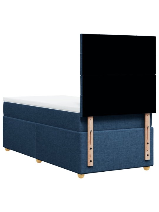 Box spring postel s matrací modrá 80x200 cm textil