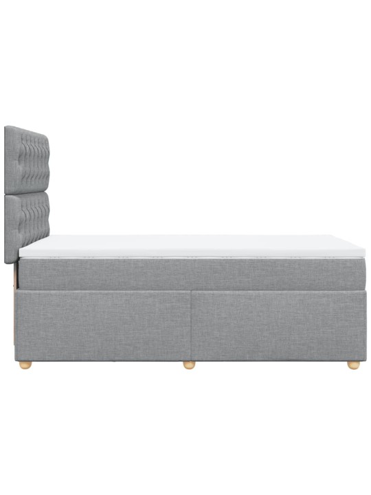Box spring postel s matrací světle šedá 80 x 200 cm textil