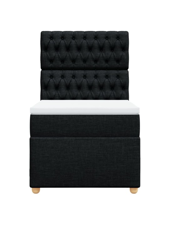 Box spring postel s matrací černá 80 x 200 cm textil