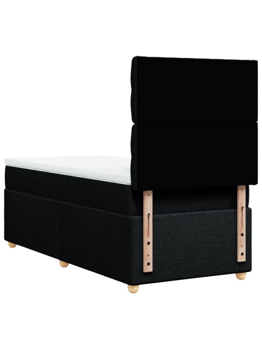 Box spring postel s matrací černá 80 x 200 cm textil