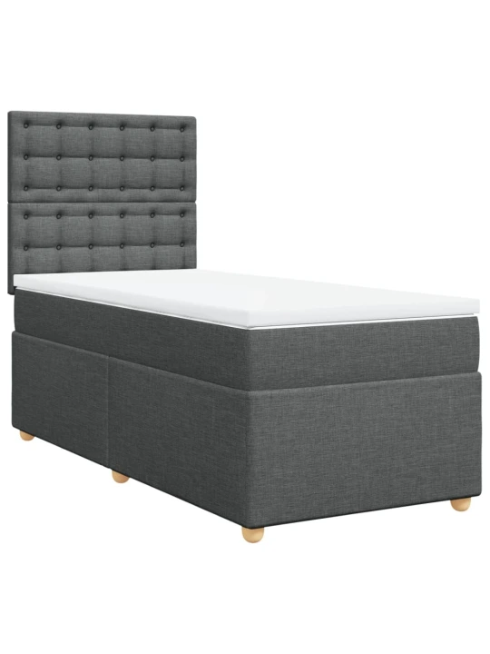 Box spring postel s matrací tmavě šedá 80 x 200 cm textil