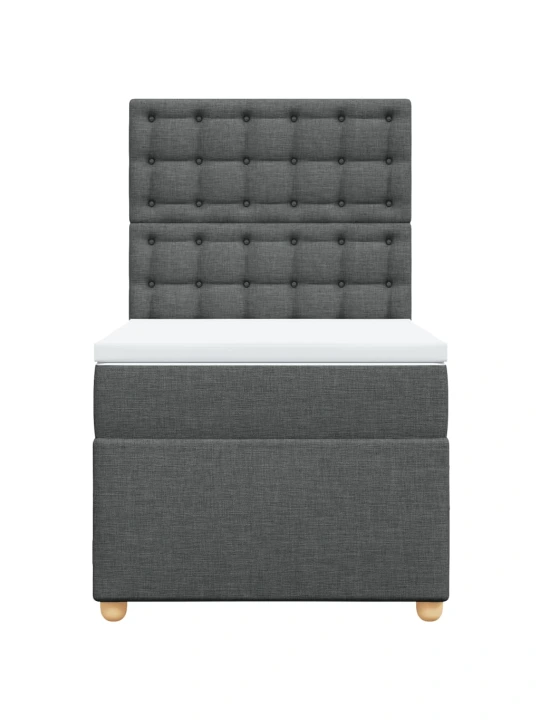 Box spring postel s matrací tmavě šedá 80 x 200 cm textil