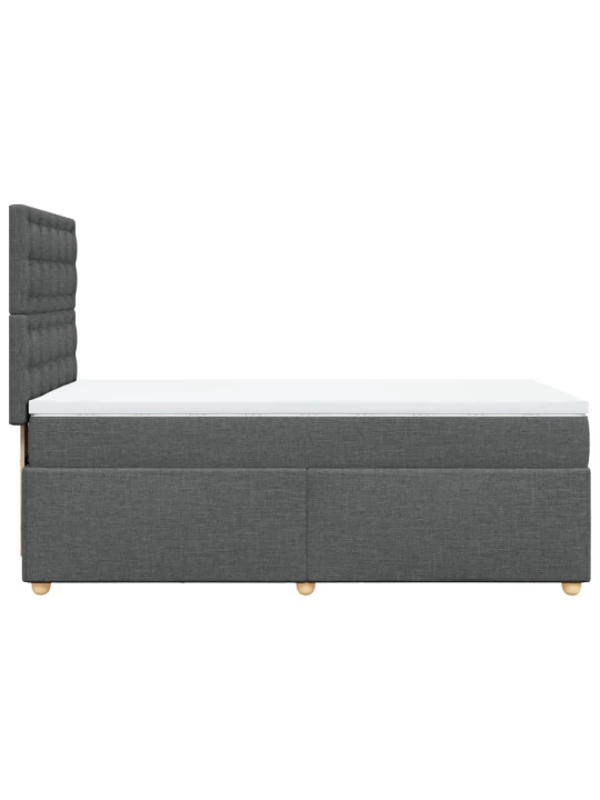 Box spring postel s matrací tmavě šedá 80 x 200 cm textil