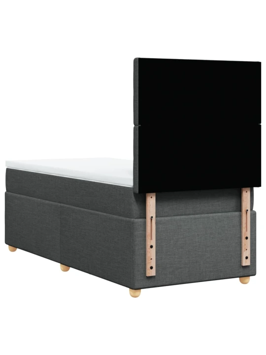 Box spring postel s matrací tmavě šedá 80 x 200 cm textil