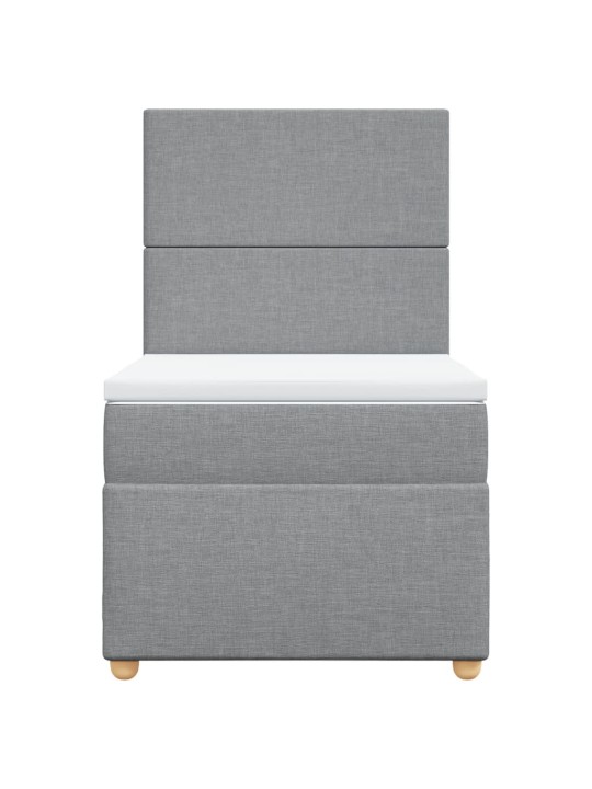 Box spring postel s matrací světle šedá 90x190 cm textil