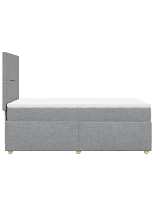 Box spring postel s matrací světle šedá 90x190 cm textil