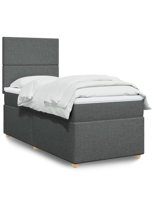 Box spring postel s matrací tmavě šedá 90x190 cm textil