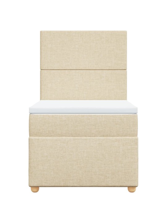 Box spring postel s matrací krémová 90x190 cm textil