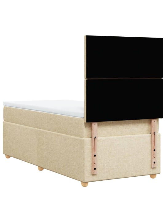 Box spring postel s matrací krémová 90x190 cm textil
