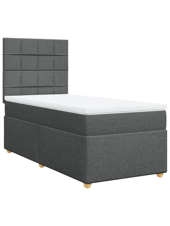 Box spring postel s matrací tmavě šedá 90x190 cm textil