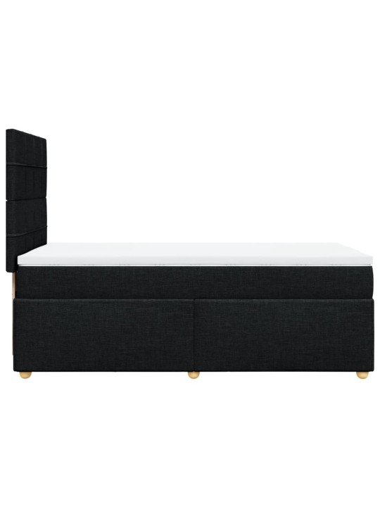 Box spring postel s matrací černá 90x190 cm textil