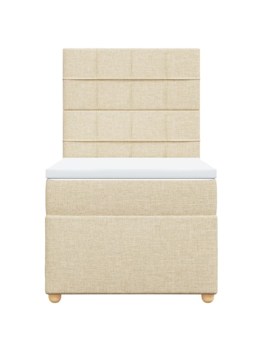 Box spring postel s matrací krémová 90x190 cm textil