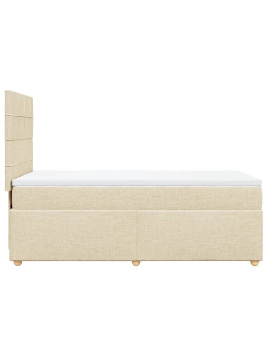 Box spring postel s matrací krémová 90x190 cm textil