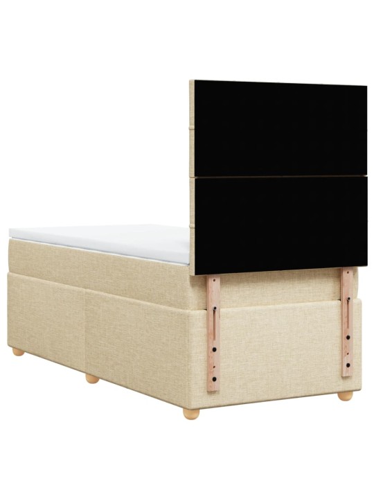 Box spring postel s matrací krémová 90x190 cm textil