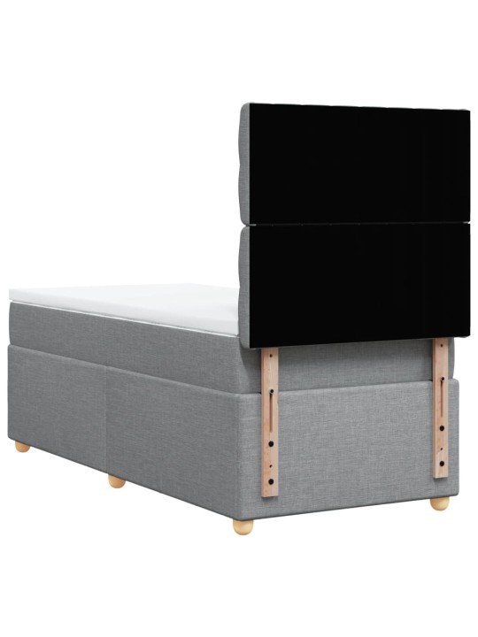 Box spring postel s matrací světle šedá 90x190 cm textil