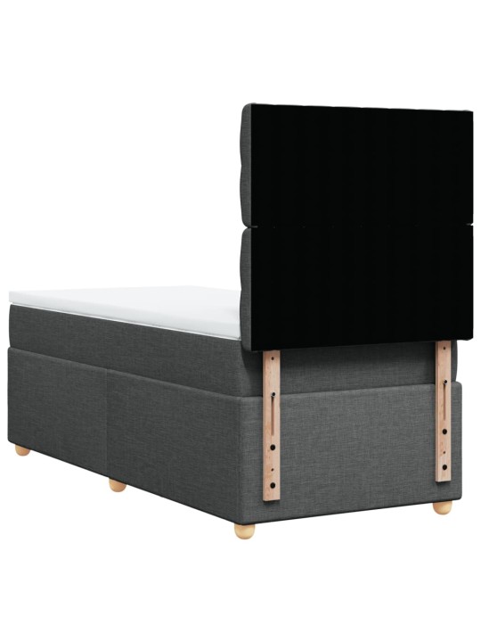 Box spring postel s matrací tmavě šedá 90x190 cm textil
