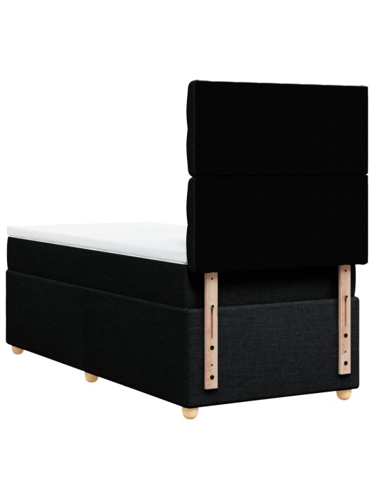 Box spring postel s matrací černá 90x190 cm textil