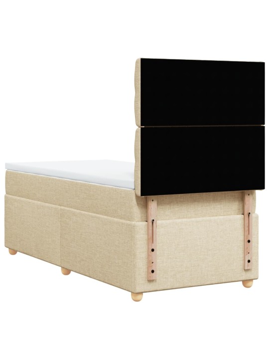 Box spring postel s matrací krémová 90x190 cm textil