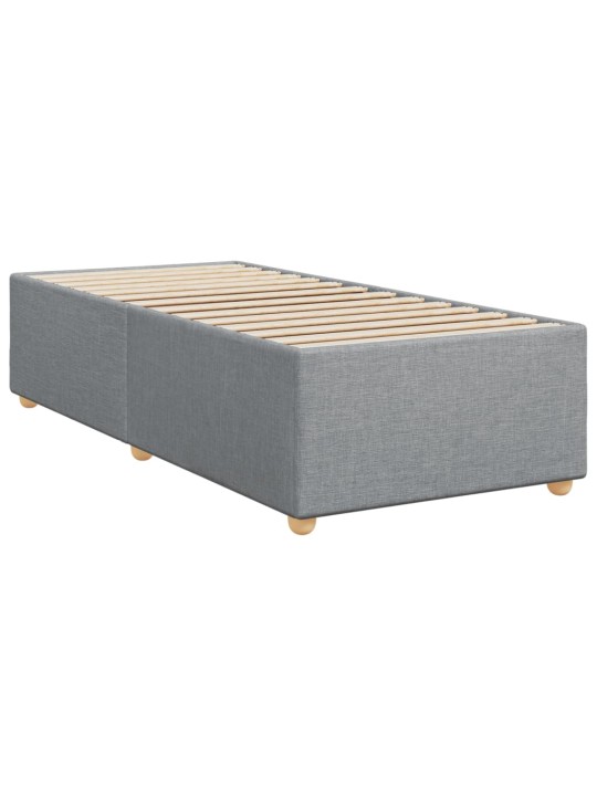 Box spring postel s matrací světle šedá 90x190 cm textil