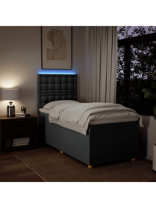 Box spring postel s matrací tmavě šedá 90x190 cm textil