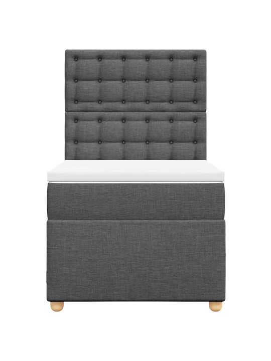 Box spring postel s matrací tmavě šedá 90x190 cm textil