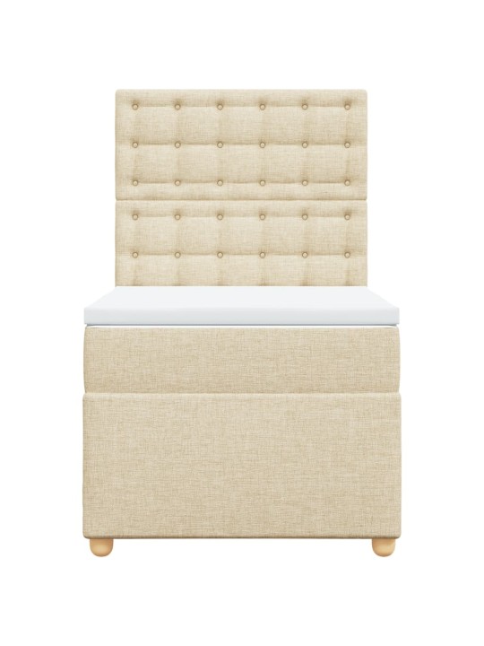 Box spring postel s matrací krémová 90x190 cm textil