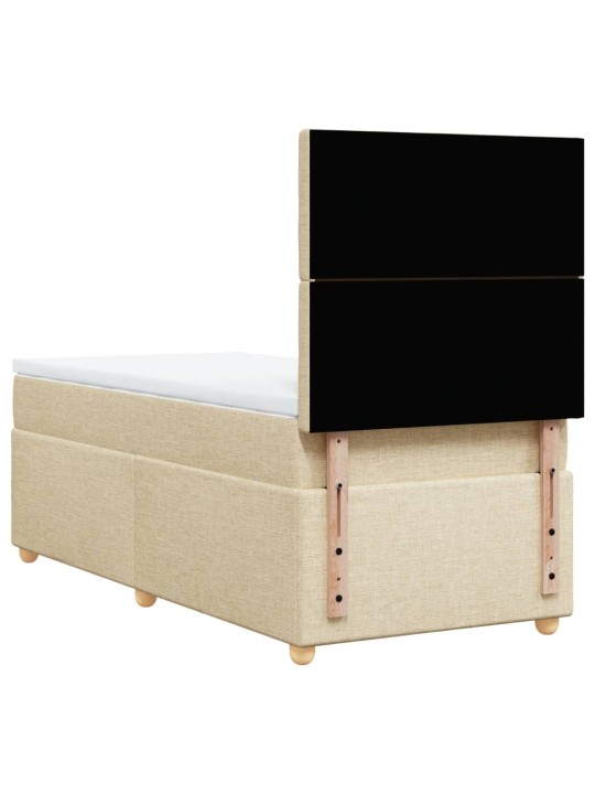 Box spring postel s matrací krémová 90x190 cm textil