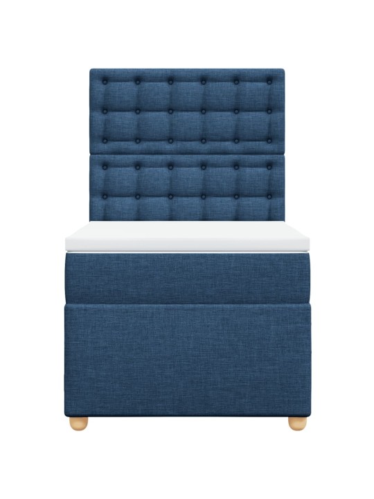 Box spring postel s matrací modrá 90x190 cm textil