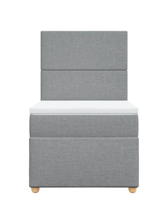 Box spring postel s matrací světle šedá 90x200 cm textil