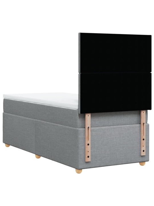 Box spring postel s matrací světle šedá 90x200 cm textil