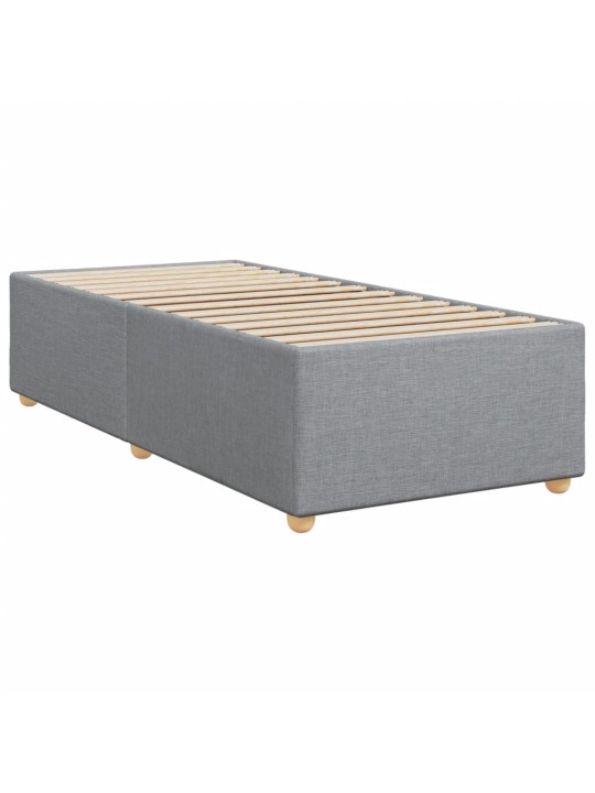 Box spring postel s matrací světle šedá 90x200 cm textil