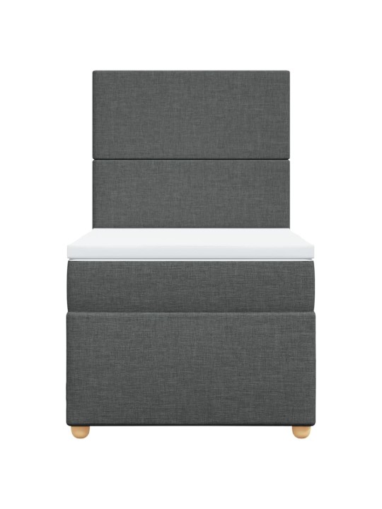 Box spring postel s matrací tmavě šedá 90x200 cm textil