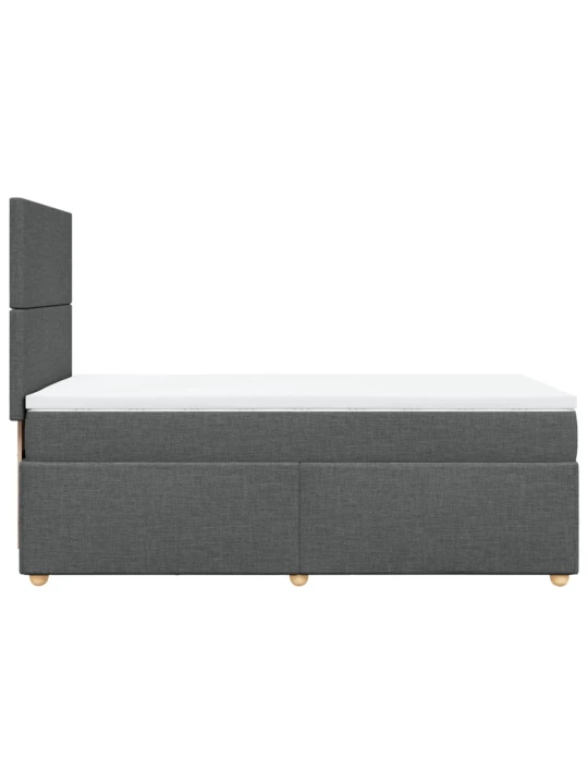 Box spring postel s matrací tmavě šedá 90x200 cm textil