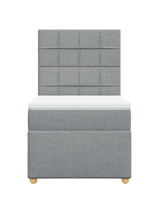 Box spring postel s matrací světle šedá 90x200 cm textil