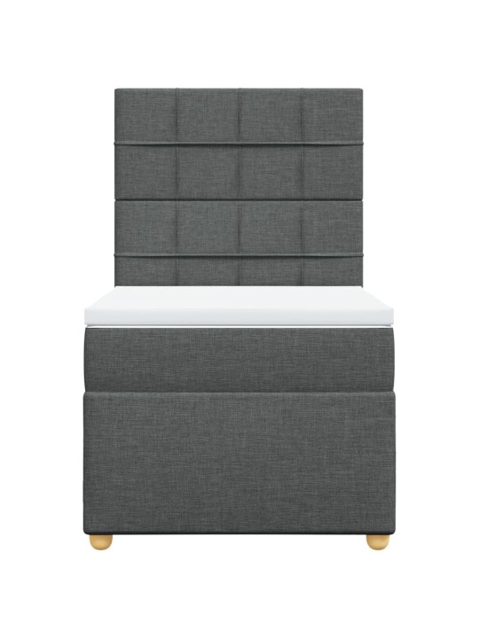 Box spring postel s matrací tmavě šedá 90x200 cm textil