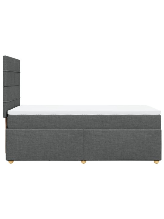 Box spring postel s matrací tmavě šedá 90x200 cm textil