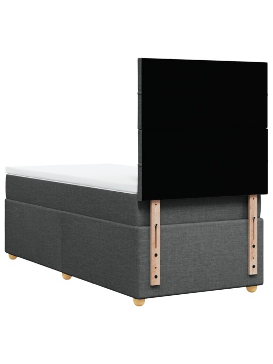 Box spring postel s matrací tmavě šedá 90x200 cm textil