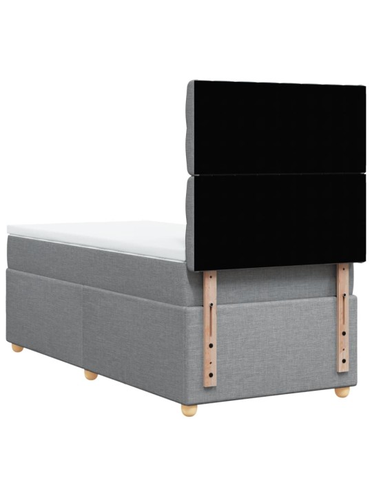 Box spring postel s matrací světle šedá 90x200 cm textil