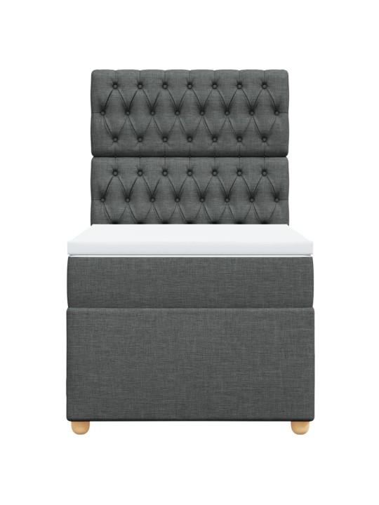 Box spring postel s matrací tmavě šedá 90x200 cm textil