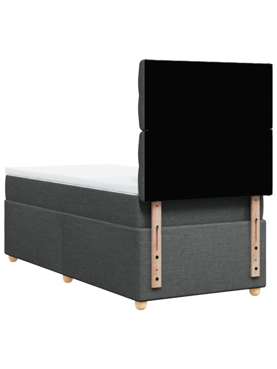 Box spring postel s matrací tmavě šedá 90x200 cm textil