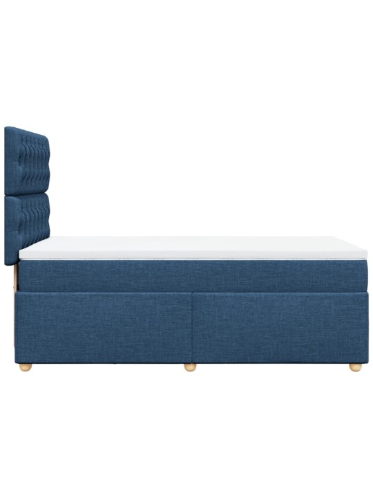 Box spring postel s matrací modrá 90x200 cm textil