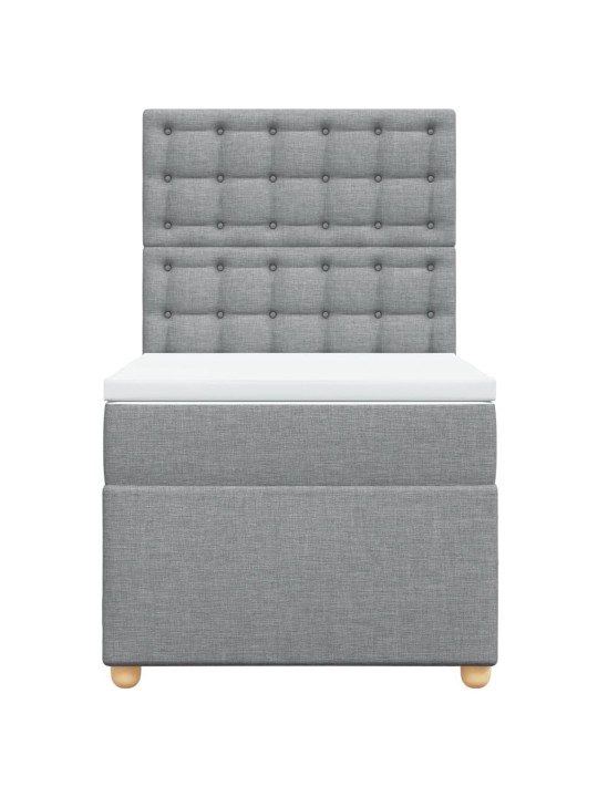 Box spring postel s matrací světle šedá 90x200 cm textil