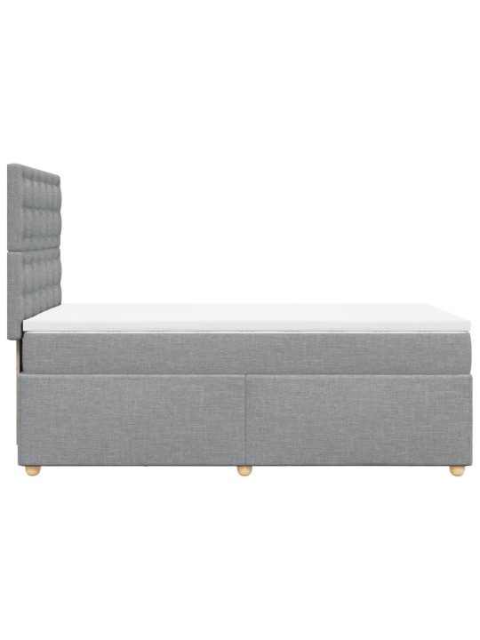 Box spring postel s matrací světle šedá 90x200 cm textil
