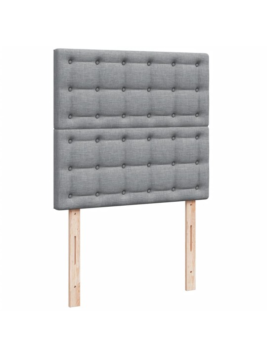 Box spring postel s matrací světle šedá 90x200 cm textil