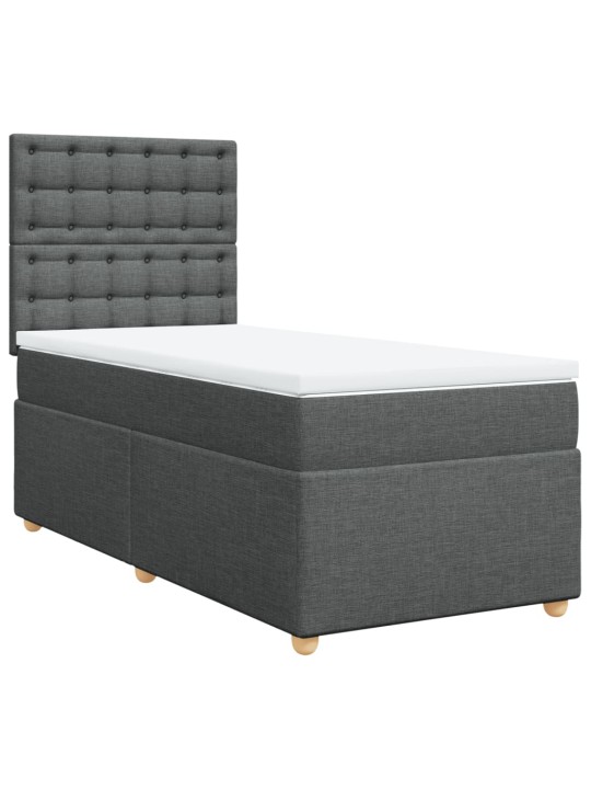 Box spring postel s matrací tmavě šedá 90x200 cm textil
