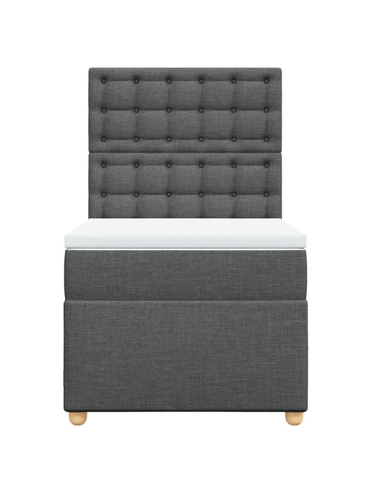 Box spring postel s matrací tmavě šedá 90x200 cm textil